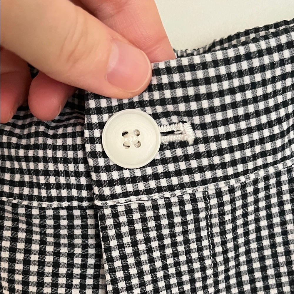 Muji Black and White Checkered Pants